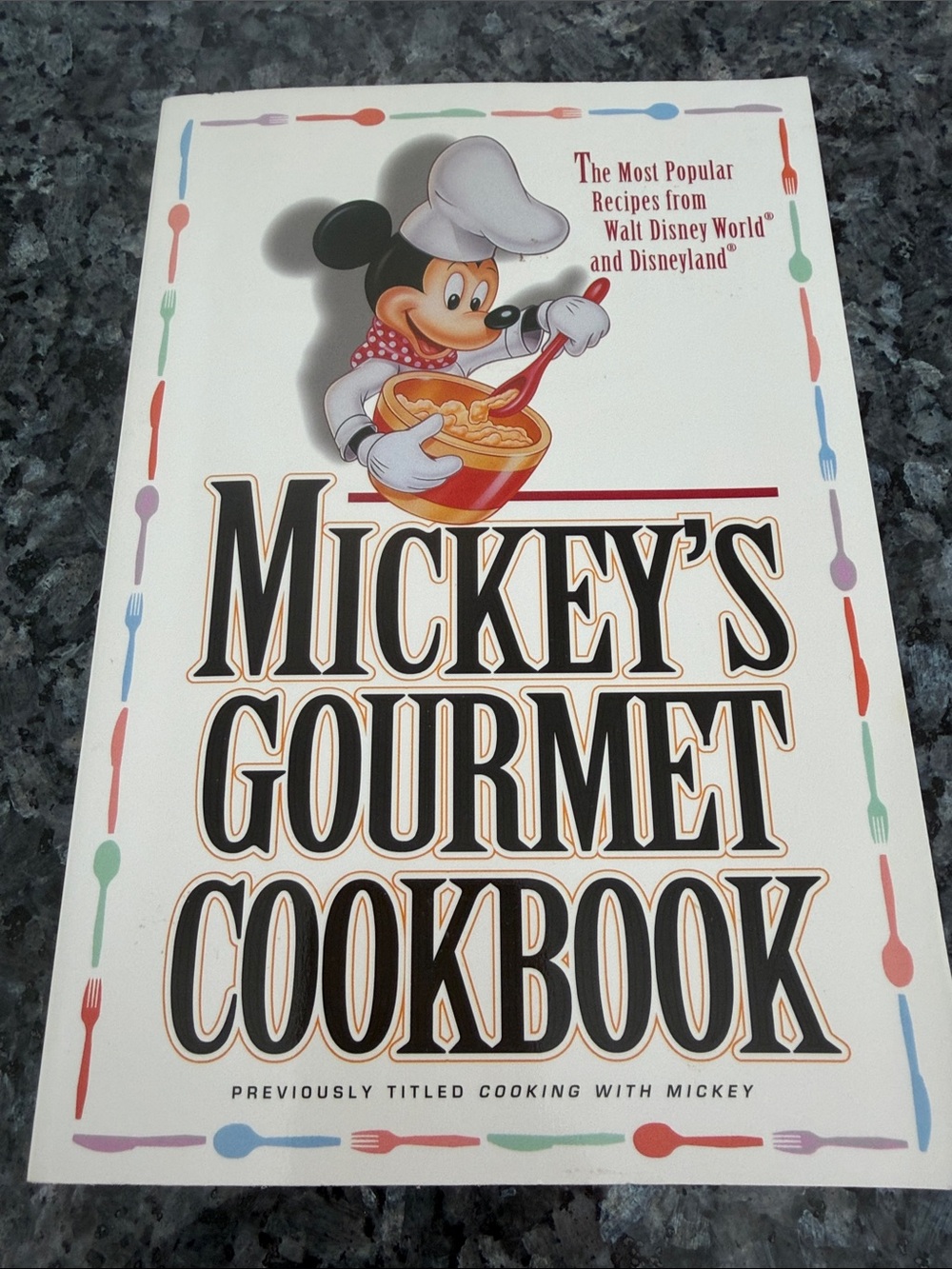 Disney Mickey's Gourmet Cookbook - White with Multicolor Utensils